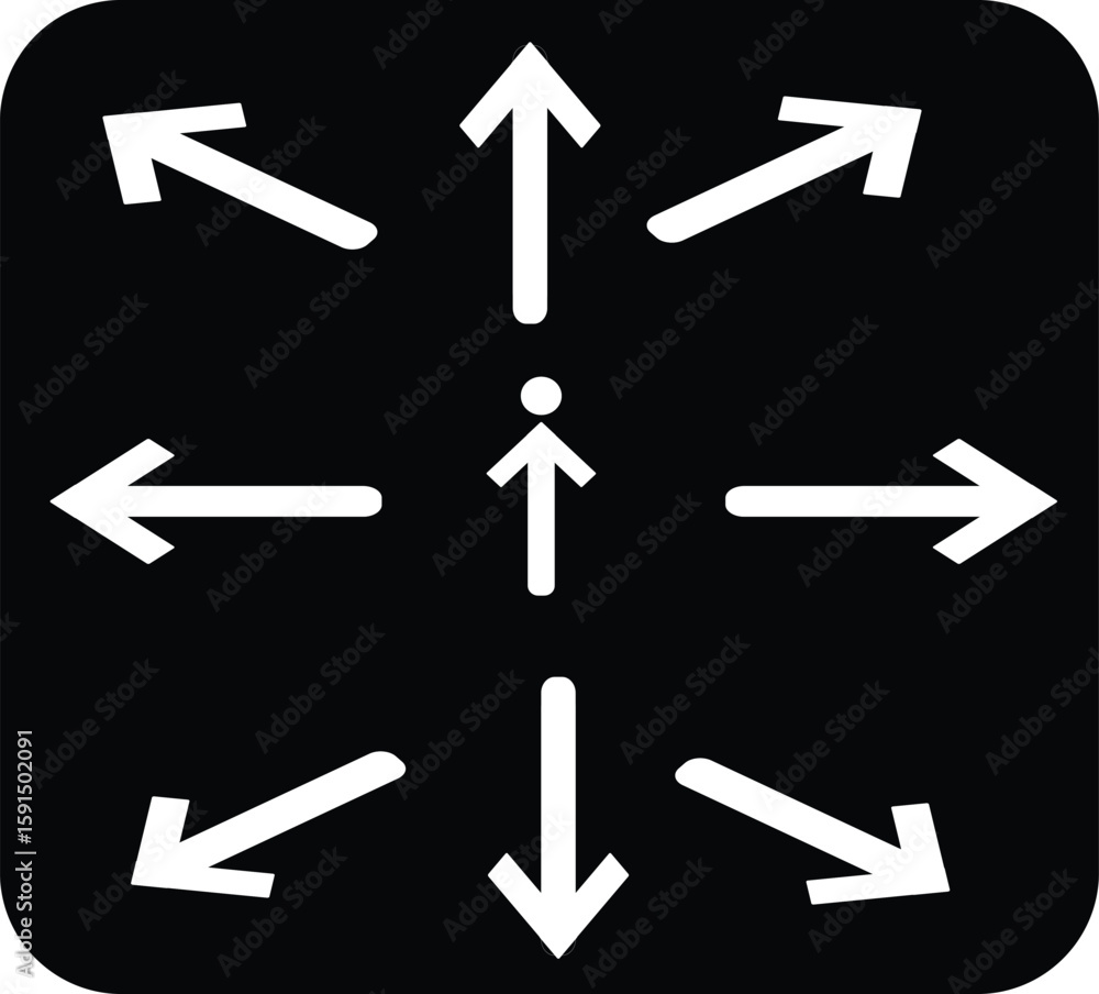 Poster clean and minimal arrow icons in multiple directions ideal for ui, web, apps, navigation, presentati