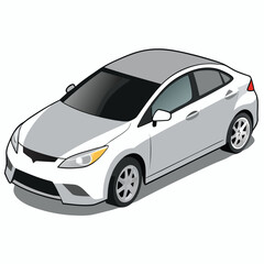 A silver hybrid car from a side angle, representing eco-friendly technology, sustainability, and efficiency.