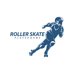 Roller Skate Player logo design vector. Silhouette Roller Skate Player Template Illustration.