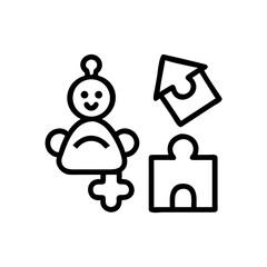 Children & Toy Icons – puzzle, teddy, blocks, games