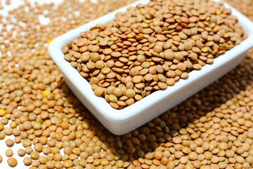 Lentils are small brown legumes rich in protein and fiber
