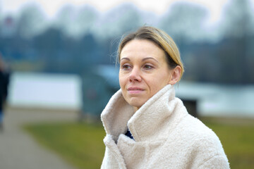 Woman In Cozy Winter Coat