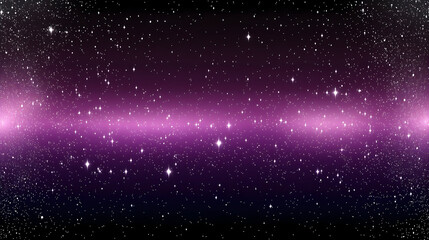 A vast expanse of space filled with stars, a vibrant purple-pink band across the center