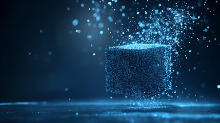 Icebox breaking under the water  with blue back ground illustration