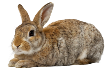 High‑resolution transparent background rabbit PNG cutout with realistic fur texture and natural shadows for seamless farm animal branding, Easter graphics, kids educational materials, and e‑commerce m