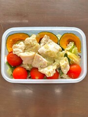 Fresh vegetable salad with a vibrant mix of greens, cherry tomatoes, cucumbers, and bell peppers. Crisp, colorful, and packed with vitamins, this salad makes a healthy, delicious meal or side.