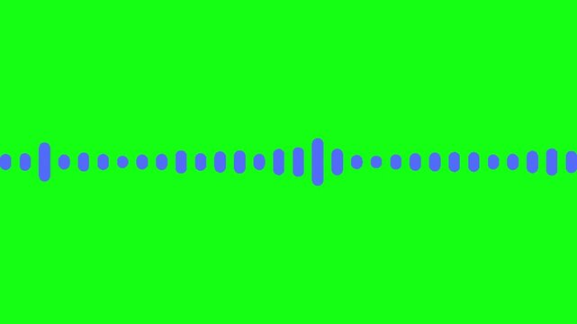 A seamless loop animation of a purple audio waveform, perfect as a sound spectrum visualizer for music, podcasts, or voice assistants, and isolated on a green screen for easy chroma keying. 