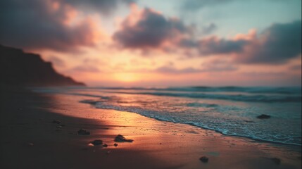 Golden sunset over a beach