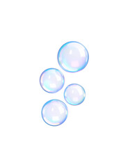 Shiny blue circle, abstract colorful bubbles illustration, isolated on white background