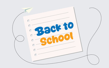 Back to School Text Typography on paper