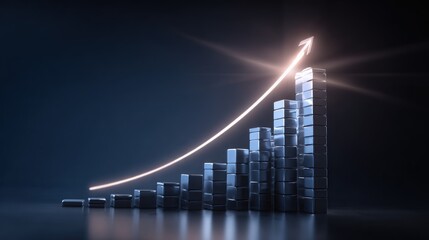 Graph with rising arrow