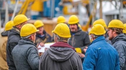 Group of workers in discussion