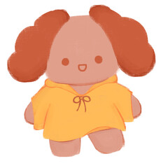 puppy with a raincoat