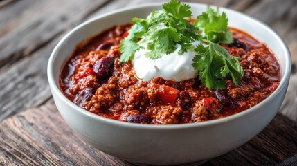 Hearty chili in a bowl (1)