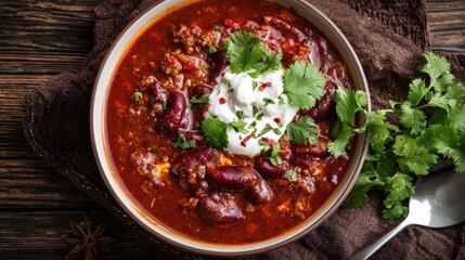 Hearty chili in a bowl (2)