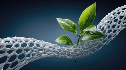 Biodegradable medical devices using compostable materials, bioresorbable implants, eco-packaging, waste reduction, and sustainable design approaches.