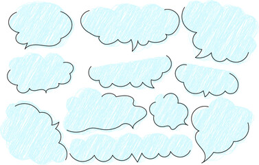 手書きゆるっとふわふわフキダシセット