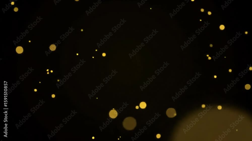 Aufkleber abstract background with soft focus golden bokeh lights scattered across a dark black background cre