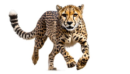 Fototapeta premium Cheetah in motion against white background