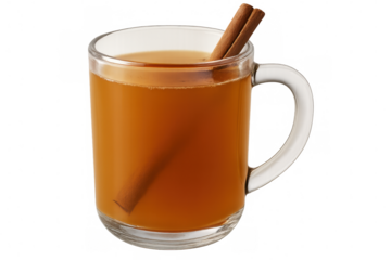 Warm cider mug brimming with cinnamon sticks, radiating cozy autumn comfort and seasonal beverage charm
