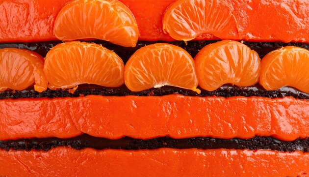 Orange cake layers with chocolate frosting