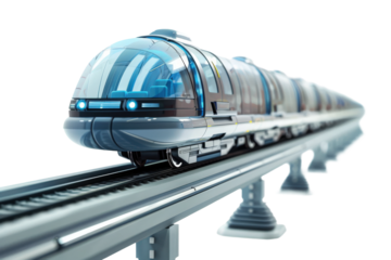 Advanced Futuristic Transport with Magnetic Levitation Transparent