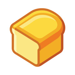 Artisanal slice of sourdough bread with butter, rustic and delicious, isolated on white.