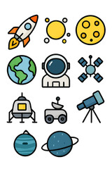space icons set
