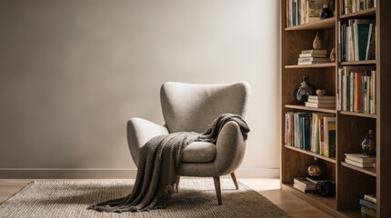 Reading nook with a plush armchair