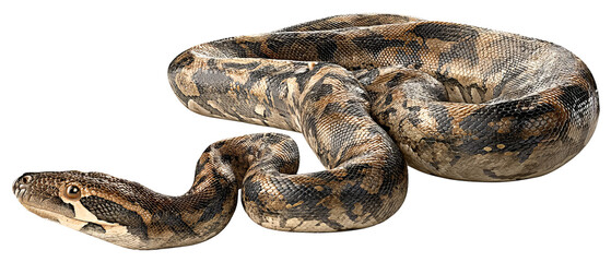 Full‑body high‑resolution anaconda PNG cutout on transparent background for wildlife education, jungle‑themed graphic design, venomous reptile identification, conservation infographics