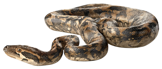 Full‑body high‑resolution anaconda PNG cutout on transparent background for wildlife education, jungle‑themed graphic design, venomous reptile identification, conservation infographics