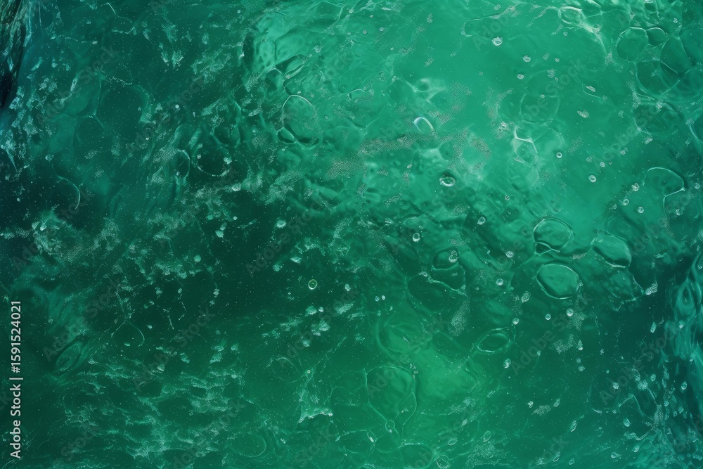 Poster dynamic green ocean waves creating a textured surface