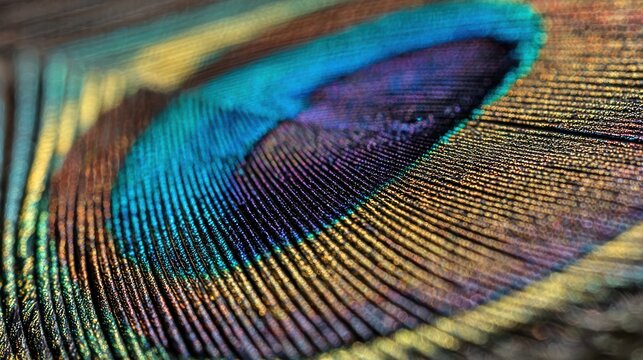 Close-up vibrant peacock feather (1)