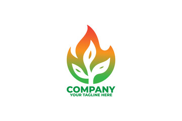 Modern Fire Leaf Symbol Logo
