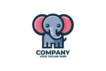Cute Minimalist Elephant Logo