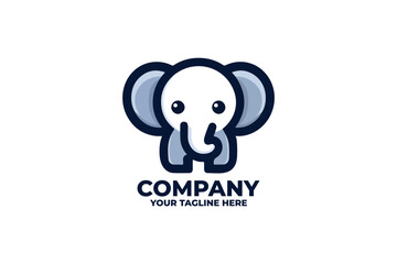 Cute Minimalist Elephant Logo