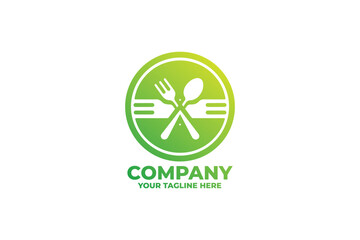 Fototapeta premium Clean Restaurant Spoon and Fork logo Modern