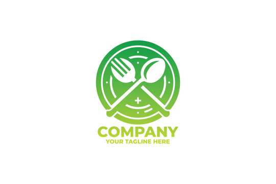Green Plate Logo Flat Design
