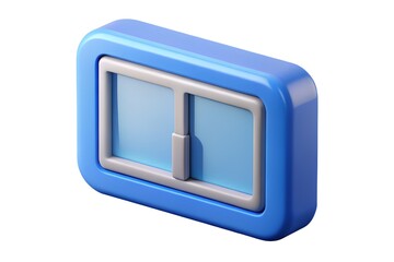 Modern blue square window icon with clean design and subtle shadows