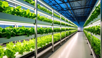 Hydroponic Lettuce Farm, Indoor Farming - Sustainable Agriculture