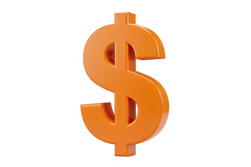 Obraz premium Orange dollar sign isolated on transparent background