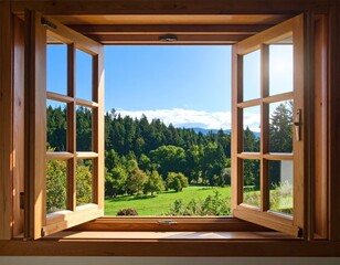 Open window, scenic view