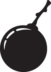 Black silhouette of a single grape on a stem fruit food