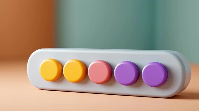 Engaging gamified learning tool with playful button interface designed for interactive modern education and development