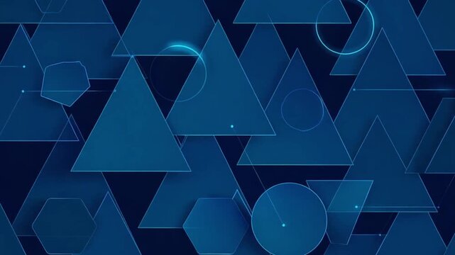 Abstract Blue Geometric Shapes Seamless Loop Animation Modern Technology Background Design Element 4 K Ultra H D Resolution Perfect for Corporate Presentations Digital Marketing
