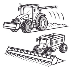 Agricultural machinery harvesting field crops tractor combine harvester