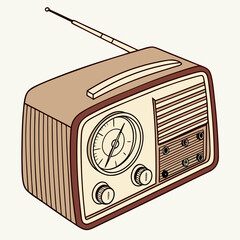 Retro Radio with Vintage Vibes Vector Illustration