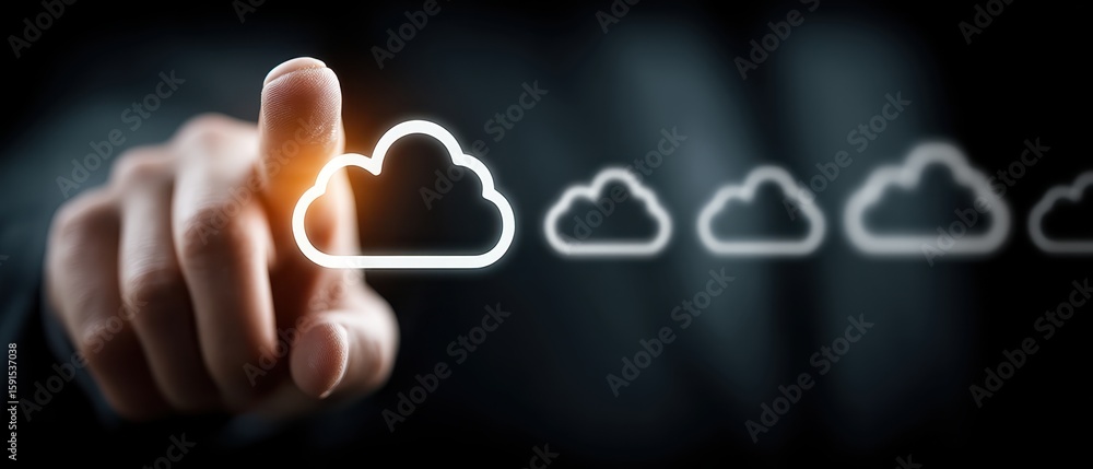 Poster interactive cloud computing concept