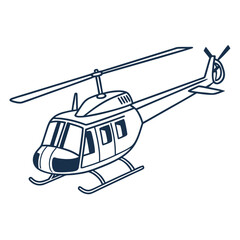 Dark blue helicopter outline aviation transport