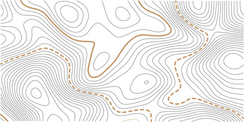 PrintAbstract topo contour map on white background, Topographic map Topographic contour lines map seamless pattern. Geographic mountain relief diagram line wave carve pattern